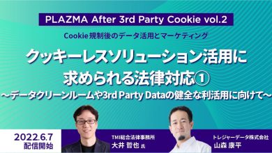 [PLAZMA After 3rd Party Cookie vol.2]クッキーレスソリューション活用に求められる法律対応(1) ～データクリーンルームや3rd Party Dataの健全な利活用に向けて～